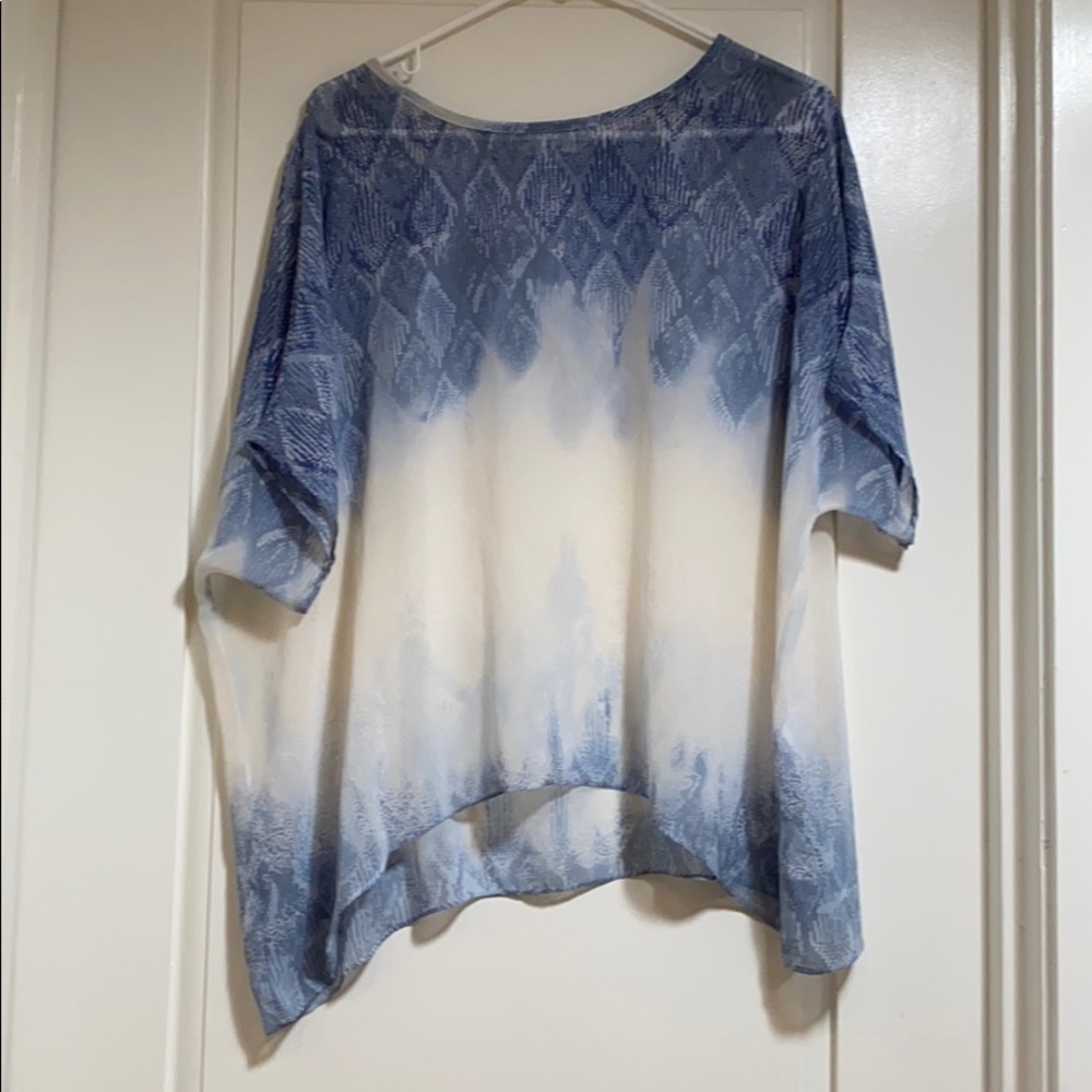 Cabi blue and white top (S-M)
